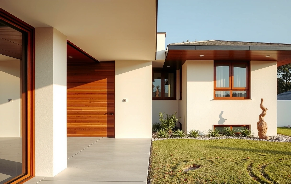 Vue extérieure d'une villa résidentielle moderne